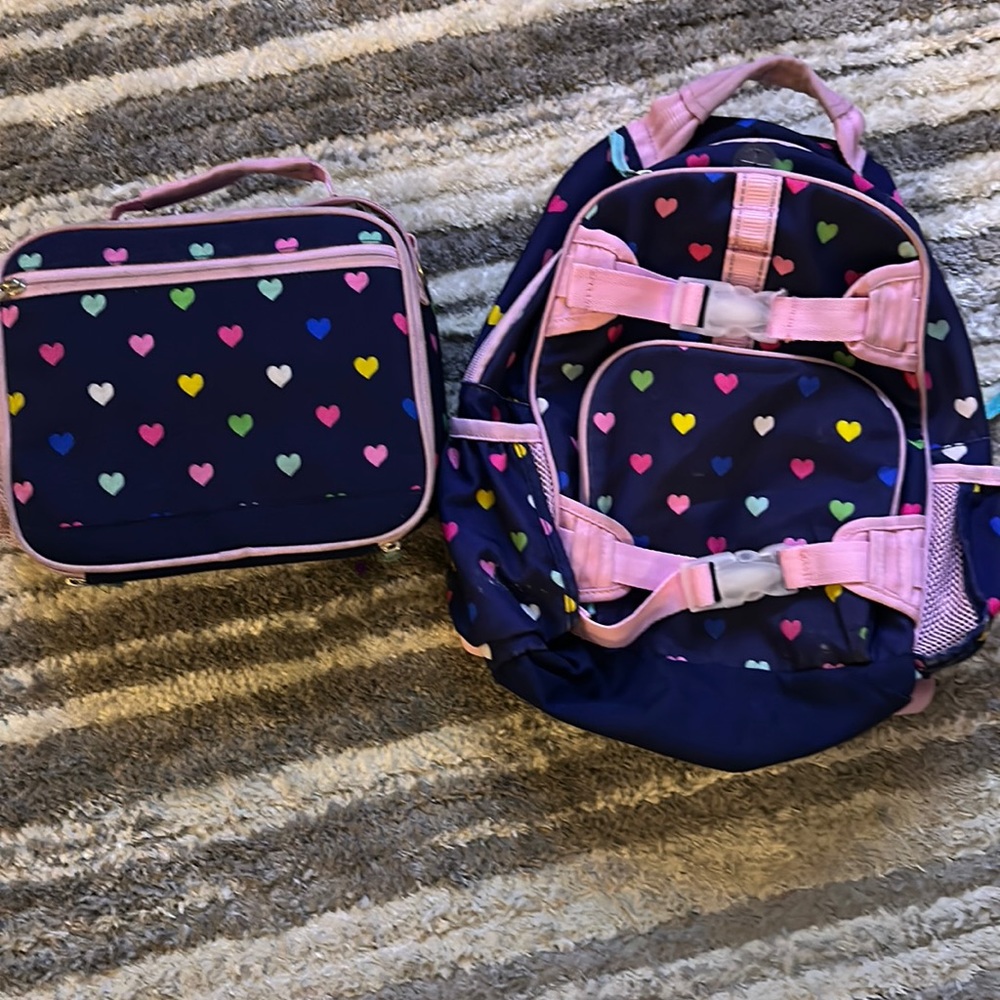 Pottery Barn Girls Matching Backpack and Lunch Box